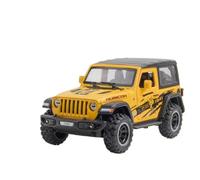 Die-cast car models 1:32 For Jeep Wrangler Rubicon Off-road Alloy Model Car Die-cast Metal Casting Sound And Light Car Model Alloy car models(Yellow)