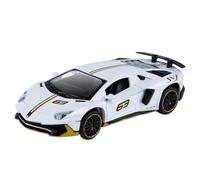 Die-cast car models 1:32 For Lamborghini Aventador SVJ LP 780-4 Sports Car Model Die-cast Metal Scissor Doors With Sound And Light Alloy car models(White)
