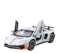 Die-cast car models 1:32 For Lamborghini Aventador SVJ Super Sports Car Alloy Metal Die-cast Model Car With Sound And Light Alloy car models(Titanium box)