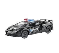 Die-cast car models 1:32 For Lamborghini LP750 Sports Car Police Car Model Alloy Die-cast Miniature With Sound And Light Pull Back Alloy car models(LP750 Police Black)