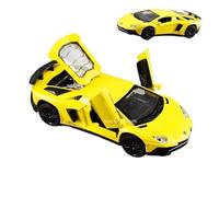 Die-cast car models 1:32 For Lamborghini V12 LP750 Sports Car Model Alloy Die-casting Sound And Light Simulation Collection Alloy car models(Yellow LP750)