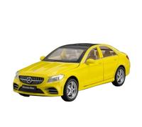 Die-cast car models 1:32 For Mercedes-Benz AMG Model Die-cast Car 6 Doors Can Be Opened Sound Light Back Miniature Vehicle Collection Ornaments Alloy car models(C260L Yellow)