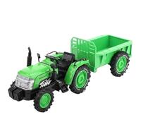 Die-cast car models 1:32 For Round Head Tractor Model Wheeled Pull Back Agricultural Tractor Light Sound Vehicle Collection Ornaments Alloy car models(Green)