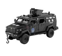 Die-cast car models 1:32 For Sabre-toothed Tiger Police Car Model Sliding Alloy Die-cast Armored Off-road Vehicle Model Alloy car models(Black With box)