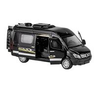 Die-cast car models 1:32 For Sprinter MPV Alloy Die-cast Van With Rear Pull Sound And Light Doors That Can Be Opened Alloy car models(Black)