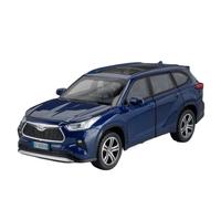 Die-cast car models 1:32 For Toyota Highlander Alloy Die-cast Model 6 Doors Openable Car Model Reincarnation Pull-back Car Alloy car models(Blue)