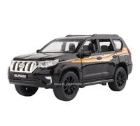 Die-cast car models 1:32 For Toyota Land Cruiser Prado Police Car Model Metal Die Casting Simulation Car Pull Back Model Car Alloy car models(Prado Black)