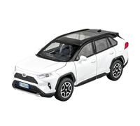 Die-cast car models 1:32 For Toyota RAV4 Off-road Vehicle Alloy Car Model Die-cast Metal Car Car Model High Simulation Alloy car models(White)
