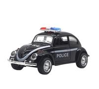 Die-cast car models 1:32 For Volkswagen Beetle Police Car Fire Truck Car Model Die-cast Model Car Collection Ornaments Alloy car models(Black With box)