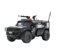 Die-cast car models 1:32 Special Police Armored Vehicle Model 4D Engine Shock Absorption Pull Back Metal Die Casting Model Alloy car models(Black)