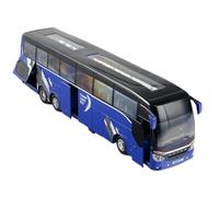 Die-cast car models Luxury Electric Airport Business Bus Alloy Car Model Die-casting Simulation City Tourist Bus Model Alloy car models(N Blue)