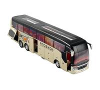 Die-cast car models Luxury Electric Airport Business Bus Alloy Car Model Die-casting Simulation City Tourist Bus Model Alloy car models(Golde)