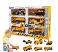 Die Cast Construction Toys,Dump Truck Toys - Excavator Alloy Vehicles, Heavy Duty 6X Crane Vehicles For Ages 4-6
