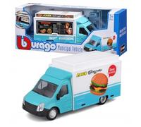 Die-Cast Food Truck Model, 1:43 Scale, Turquoise Mobile Restaurant Vehicle, Ideal for Collectors, Realistic Design and Features Opening Panels For Ages 3+, Play or Display