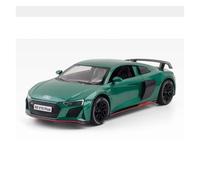 Die-cast Metal Vehicles 1:24 For AUDI R8 V10 Plus Alloy Car Model Static Simulation Vehicle Model Collect Exhibits Hobby Giving Collector Cars(Green2)
