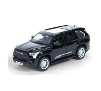Die-cast Metal Vehicles For Toyota Sequoia SUV 1:24 Scale Alloy Car Model Dynamic Simulation Vehicle Toy Model Collect Exhibits Gift Collector Cars(Black)