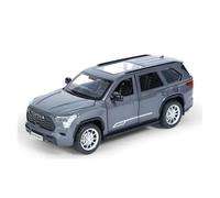 Die-cast Metal Vehicles For Toyota Sequoia SUV 1:24 Scale Alloy Car Model Dynamic Simulation Vehicle Toy Model Collect Exhibits Gift Collector Cars(Chrome)