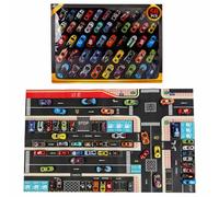 Die Cast Racing Cars Set, 50 Pieces with 100x70cm Play Mat, Pull Back Vehicles, Gift Set