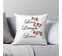 Die Cry Hate Live Laugh Love Blood Pillowcase Polyester Linen Velvet Pattern Zip Pillow Case Sofa Seater Cushion Cover Wholesale