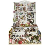 Mischievous Christmas Cats Coppenrath Advent Calendar Designed by Barbara Behr. 29.7 x 42 cm die cut cut out with iridescent glitter