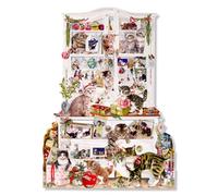 Mischievous Christmas Cats Coppenrath Advent Calendar Designed by Barbara Behr. 29.7 x 42 cm die cut cut out with iridescent glitter