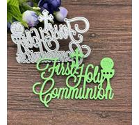 Die Cuts,Card Making Supplies,8x10.7cm My First Holy Communion Cake Metal Cutting Dies Stencils for Scrapbooking Decorative Embossing Handcraft Template