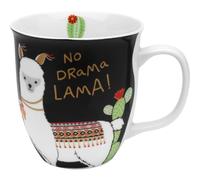 Die Geschenkewelt Happy Life Coffee Mug, Porcelain, Black/Green, Durchmesser 9,5 cm, Höhe 10,5 cm
