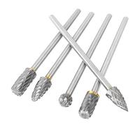 Die Grinder Bits for Metal Working - 5pcs Tungsten Carbide Rotary Drill Bits Set - Long Shaft Grinder Accessories for Engine Porting & Precision Grinding - Compatible with Dremel & Power Tools