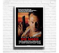Die Hard, 80s Movie Print Vintage Nostalgic Tom Hanks Film Poster, A4 and A3 Size Frame Options,Great Home, Pub, Café, Bar Decoration Wall Art Print, House gift for movie lovers (A3 Framed (White))