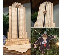 Die Hard Advent Calendar 2023, Christmas Die Hard Advent Calendar, Hans Gruber Falling Off Nakatomi Plaza, Wooden Die Hard Christmas Countdown Advent Calendar & Ornaments For Tabletop Home Decoration