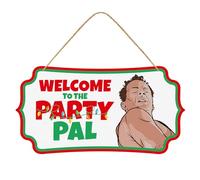 Die Hard Christmas Decorations, Welcome to The Party Pal Wood Door Sign, Funny Christmas Door Hanging Sign, Die Hard Merch Sign Front Door Decor Party Supplies, Christmas Tree Wooden Ornament Gifts