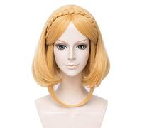 Die Legende von Zelda: Atem der wilden Prinzessin Zelda Kurze Perücke Cosplay Kostüm Hitzebeständige synthetische Zopfhaar Frauen Perücken Cosplay Anime Wig Coser
