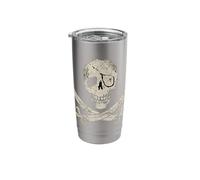 Die Skull & Swords Distressed Funny Treasure Map Pirate Stainless Steel Insulated Tumbler