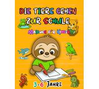 Die Tiere gehen zur Schule: Ein Buch mit Bildern für Kinder zwischen 3 und 6 Jahren. Enthält 25 einfache Zeichnungen, die auf einer Seite gedruckt sind. (Peppola Kids - Malbücher)