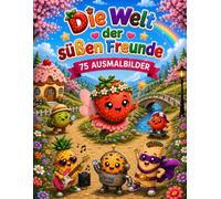 Die Welt der süßen Freunde: 75 Ausmalbilder mit lustigen Lebensmittel-Freunden für Kinder von 3-10 Jahren