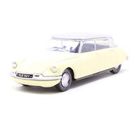 DIECAST 76CDS006 1:76th Scale Citroen DS19 Jonquil Yellow/Silver by Oxford