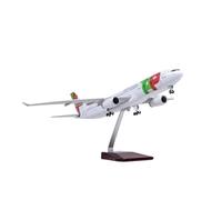 Diecast Aeroplanes 1:135 For Portugal Airlines Airbus A330 47cm Die-Cast Aircraft Resin Model With LED And Wooden Base(With light)