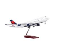 Diecast Airplane Toys 1:150 Scale For Delta Boeing 747 Airplane Model Delta Airlines Model Collection Limited Edition Airplanes Static Display For Collection And Display(With light)