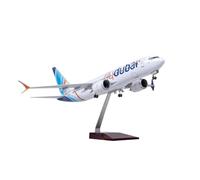 Diecast Airplane Toys 47CM For Model B737 MAX Dubai Resin Airplane Model Collected By Aviation Static Display Aircraft Model Desktop Display For Collection And Display(With light)