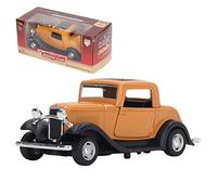 Diecast Cars,Classic Car Model Toy,Diecast Alloy Pull Back Car Model,1:32 Vintage Simu-lation Toy Antique Pullback Opened Doors Model,for Girls and Boys Kids Toys (Yellow)