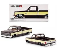 Diecast Collectibles Model Car Compatible with Kaido House 1:64 Chevrolet Silverado KAIDO Vintage Spec V1 Two-Tone Brown Cream Limited Edition KHMG145