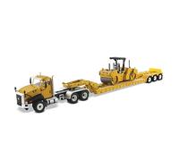 Diecast Masters 85601c - Cat CT660 Day Cab Tractor & KL120 Low-Profile HDG Trailer with CB-534D, 1:50 Scale, from 14 Years, Boxed Display Window, Suitable for Collectors