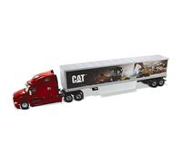 Diecast Masters Peterbilt 579 Ultraloft Tractor with CAT Mural Trailer | Transport Series Cat Trucks & Construction Equipment | 1:50 Scale Model Diecast Collectible Model 85665