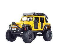 Diecast Model Car 1 24 Car Model For JEEP Wrangler Unlimited Off-Road Kings 2015 Alloy Diecast Car Toy Cars Kids Toy Miniature Vehicle(Yellow)