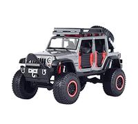Diecast Model Car 1 24 Car Model For JEEP Wrangler Unlimited Off-Road Kings 2015 Alloy Diecast Car Toy Cars Kids Toy Miniature Vehicle(Grey)
