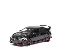 Diecast Model Car 1 32 For Honda Civic TYPE-R Simulation Diecast Sports Car Model Alloy Sound Light Toy Vehicles Gift Miniature Vehicle(Black)