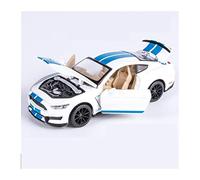 Diecast Model Car 1 32 For Mustang Shelby GT350 Alloy Car Model Toy Modified Car Model With Flash Back Force Children's Toy Gift Miniature Vehicle(Blue)