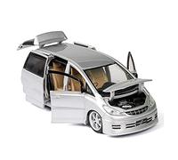 Diecast Model Car 1 32 For Previa Grand Overlord Low-lying Business Car Alloy Car Model Decoration Open Door Gift Toy Car Miniature Vehicle(3)