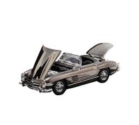 Diecast Model Car 1:64 For Mercedes-Benz 300SL Convertible Front And Rear Covers Can Be Opened Alloy Car Model Ornaments Miniature Vehicle(Grey)