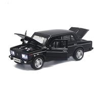 Diecast Model Car For Classic Russian Car 1 32 Pull Back Can Open The Door Toy Car Children Adult Birthday Gift Miniature Vehicle(Black)